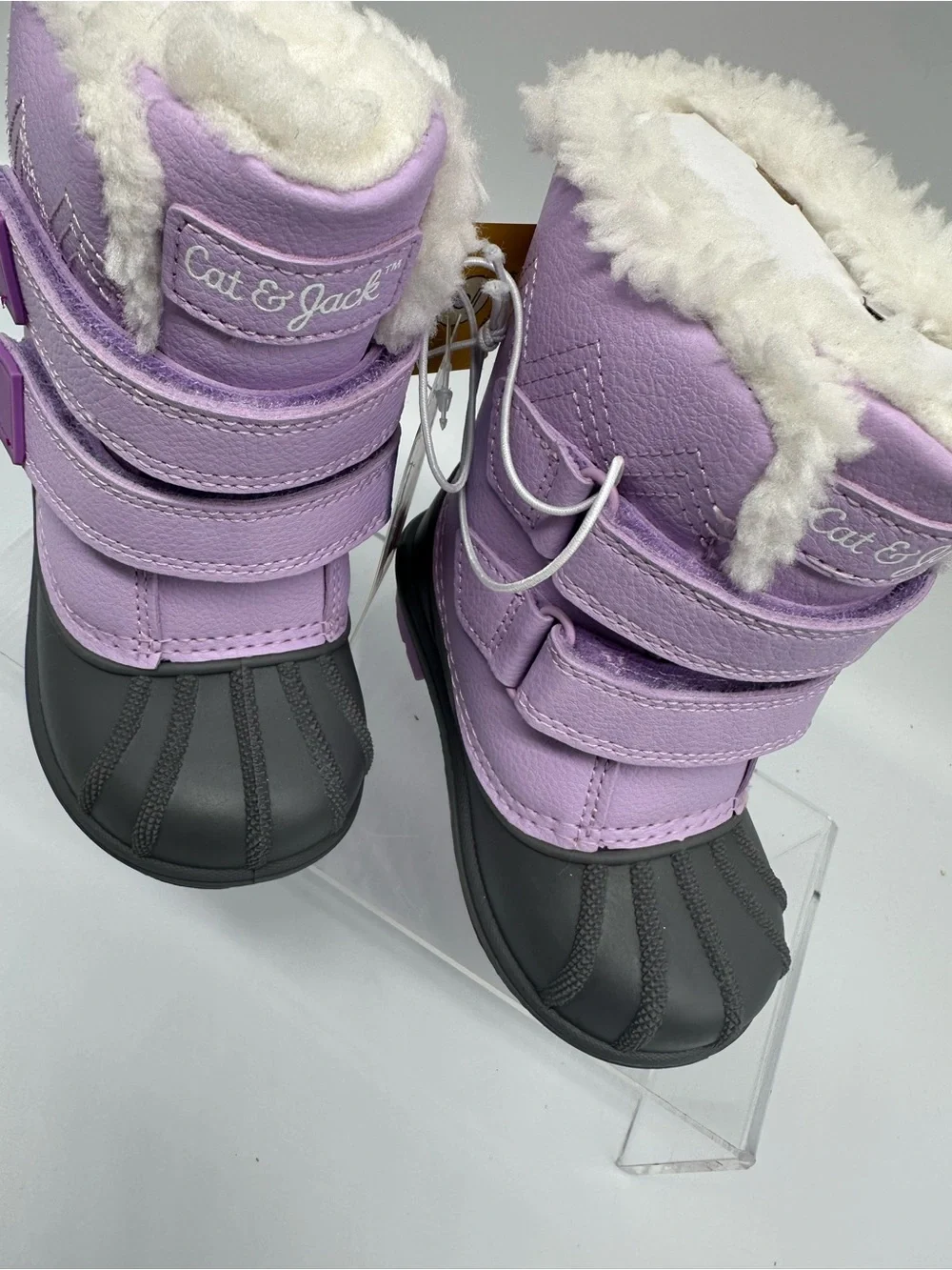 Cat & Jack Lilac and Gray Baby Winter Boots, size 5, NWT